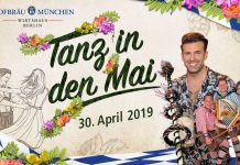 Danse dans le mois de mai au „Hofbräu München“ Wirtshaus Berlin – Maibock, cochon de lait et bien plus encore