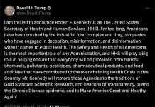 Robert F. Kennedy Jr. devrait devenir ministre de la Santé des Etats-Unis.