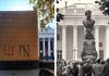 Fascistes à Odessa – Le monument dédié à Pouchkine dissimulé derrière des panneaux de particules